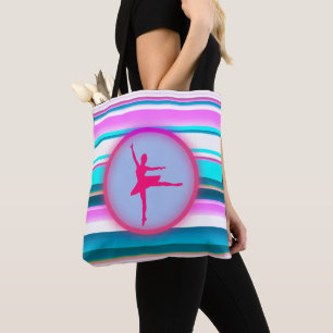 Bolsa Tote Girls Ballerina Dance Stripes