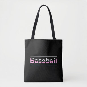 Bolsa Tote Girls Baseball - Tipografia Geométrica Rosa