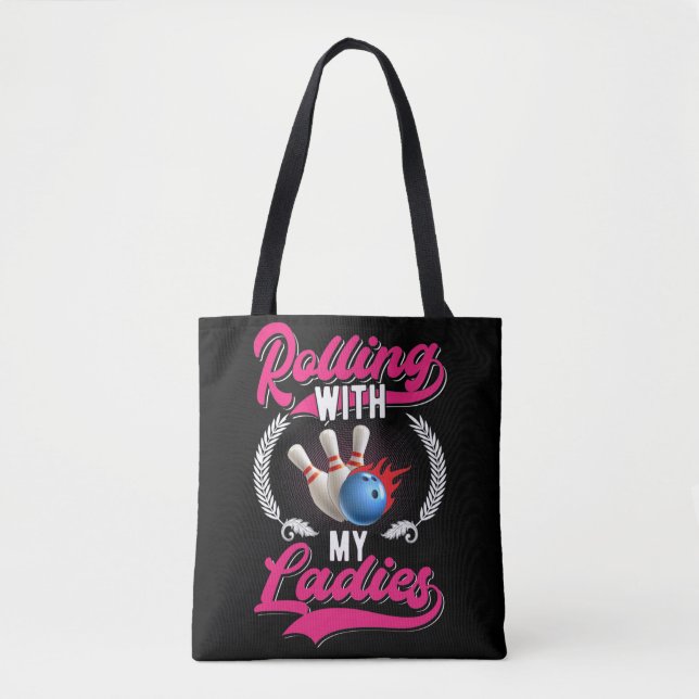 Bolsa Tote Girls Bowling Team Quote for Bowler Women (Frente)
