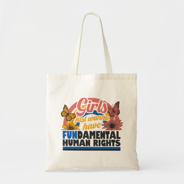 Bolsa Tote Girls Just Wanna Have Fundamental Rights (Frente)