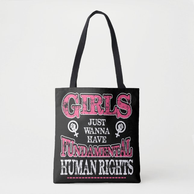 Bolsa Tote Girls Just Wanna Have Fundamental Rights (Frente)