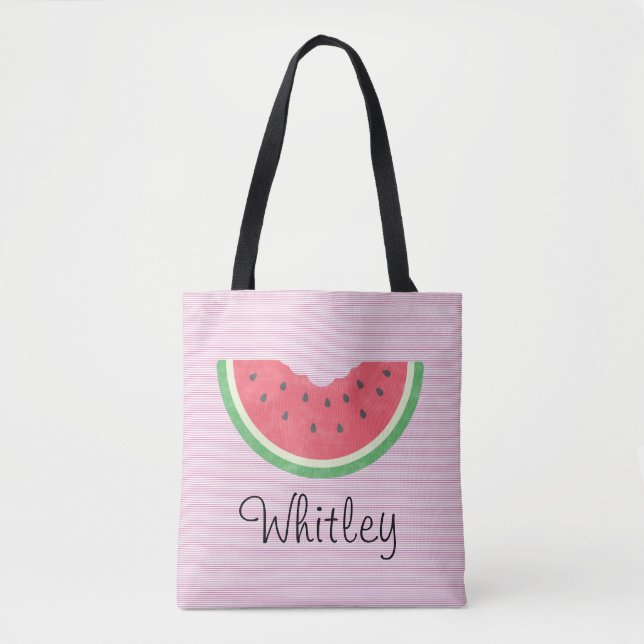 Bolsa Tote Girls Watercolor Watermelon T-Shirt Beach Towel (Frente)