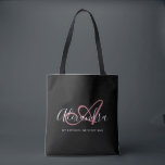 Bolsa Tote Girly Rose Gold Elegante Monograma de Nome em Rote<br><div class="desc">Personalize sua linda bolsa de compras preta com monograma da moda! O texto abaixo pode ser personalizado para a frase de sua preferência ou até mesmo seu nome completo; você também pode excluí-lo se preferir. Se precisar de ajuda, por favor nos avise em belytaliarecipes@gmail.com, e teremos prazer em ajudá-lo. ©...</div>