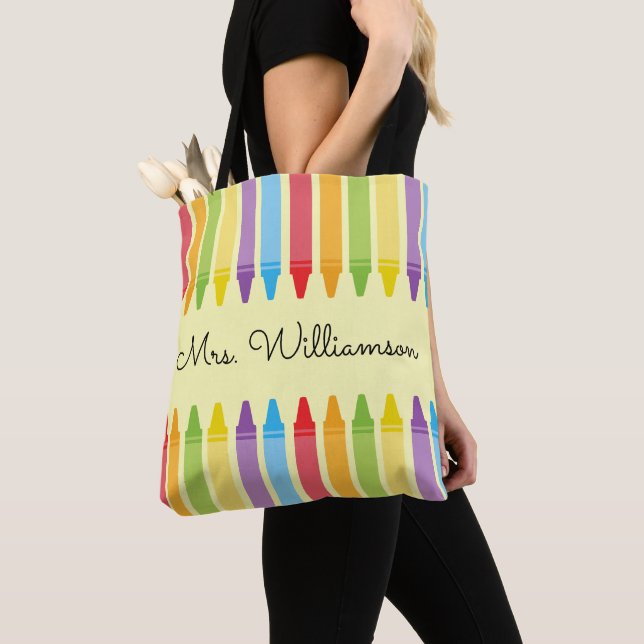 Bolsa Tote Giz de Cera Arco-Íris Personalizado Agradecimento  (Close Up)