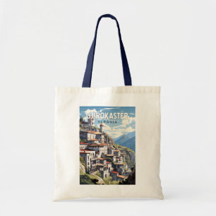 Bolsa Tote Gjirokaster Albânia - Viagem Art Vintage