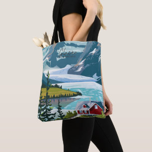 Bolsa Tote Glacier Montana US Vintage Art Viagem