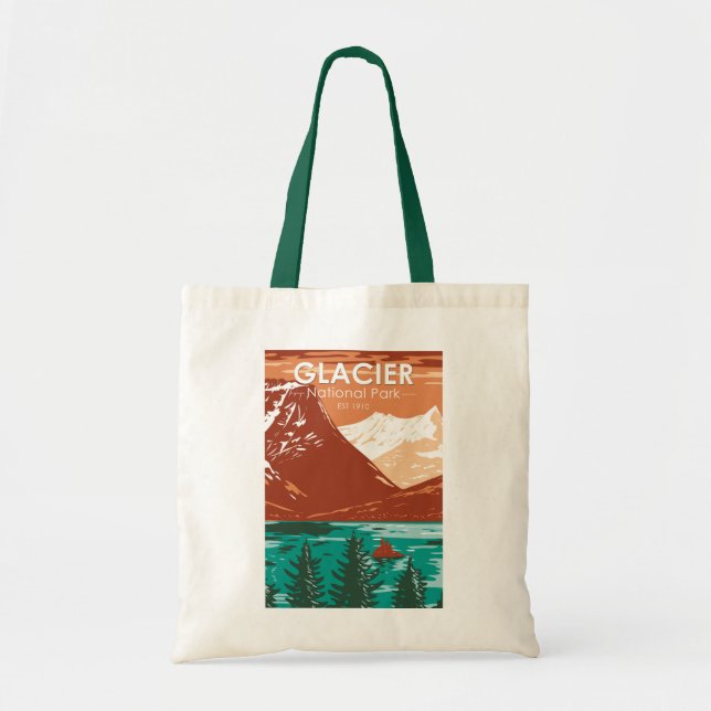 Bolsa Tote Glacier National Park Montana Vintage (Frente)