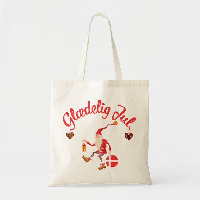 Bolsa Tote Glaedknjul danish feliz natal denmark nisse (Frente)