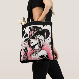 Bolsa Tote Glam Rústico Cowgirl Rosa Brilho Impressão Cowhide