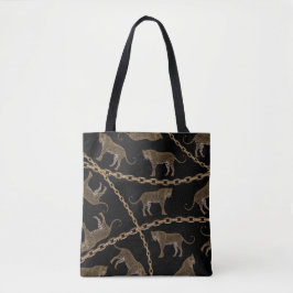 Bolsa Tote glamour do ouro lepard cheetah