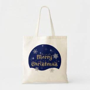 Bolsa Tote Glitter de Natal Simples Elegante