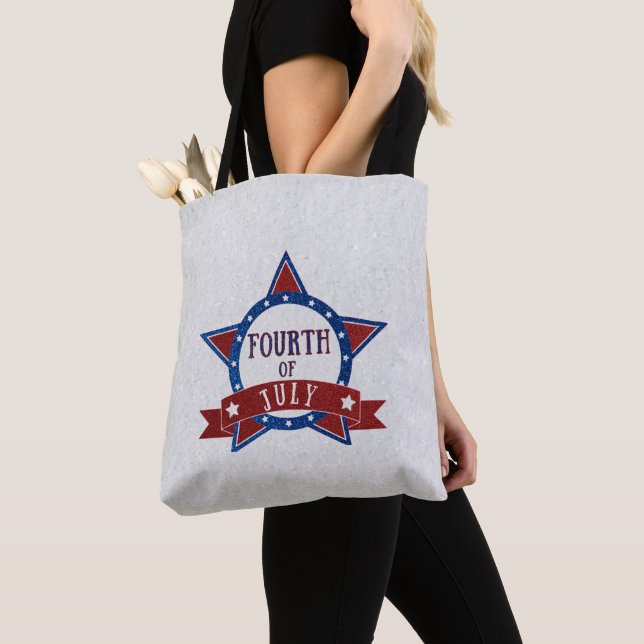 Bolsa Tote Glitter do Quatro de Julho (Close Up)