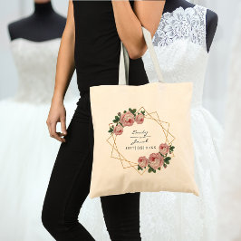 Bolsa Tote Glitter Dourado Elegante, Cor-de-rosa, de Wed Flor