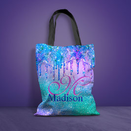 Bolsa Tote Glitter ombre púrpura púrpura púrpura pingue-gota 