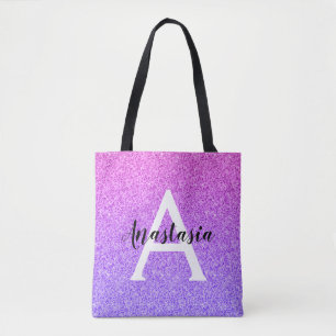 Bolsa Tote Glitter Purple Glitter Glitter Gelado Girassol Mon