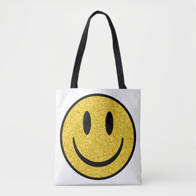 Bolsa Tote Glitter Smile Face (Frente)