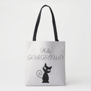 Bolsa Tote Glittery Black Whimsical Quirky - Hello Gorgeous