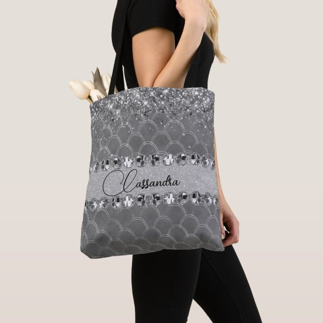 Bolsa Tote Glittery Diamond Bling Tob Bag (Close Up)