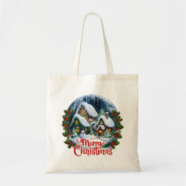 Bolsa Tote Globo de Neve da Aldeia de Inverno Whimsso
