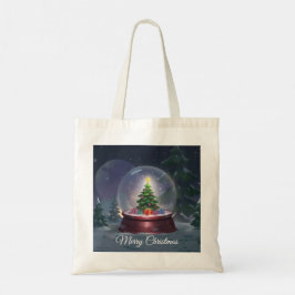 Bolsa Tote Globo de Neve da Árvore de Natal