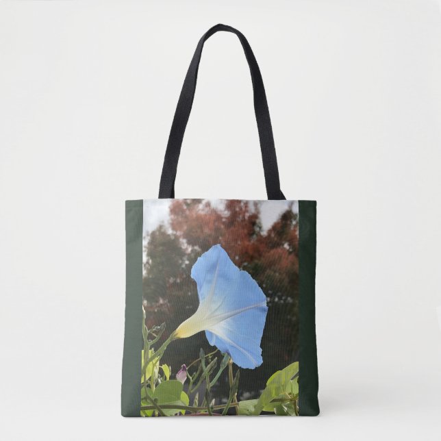 Bolsa Tote Glória da Manhã Azul de Outono (Frente)