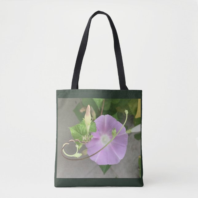 Bolsa Tote Glória-da-manhã de imagem dupla e gavinha (Frente)
