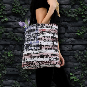 Bolsa Tote Glória do Baseball   Palavras De Bandeira America