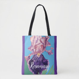 Bolsa Tote Glorioso Purple Watercolor Iris Flower Bag Floral