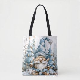 Bolsa Tote Gnomo Azul Dusty e Árvores de Natal