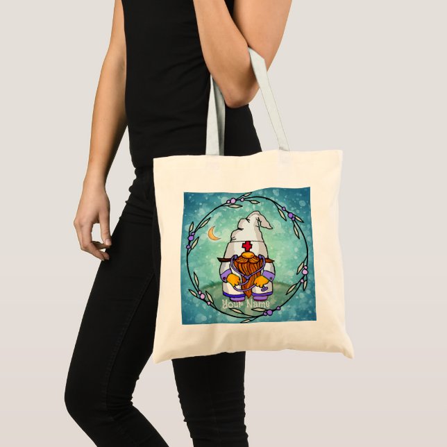 Bolsa Tote Gnomo enfermeiro masculino  (Frente (produto))