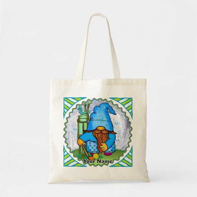 Bolsa Tote Gnomo jogando golfe  (Frente)
