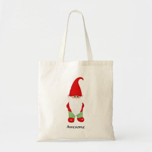 Bolsa Tote Gnomo Moderno Vestido de Verde e Vermelho
