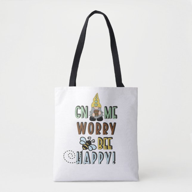 Bolsa Tote Gnomo Worry Bee Happy! (Frente)