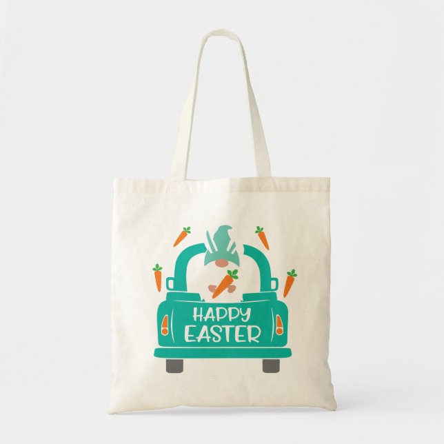 Bolsa Tote Gnomos de Páscoa giro e Felz pascoa de caminhão (Frente)