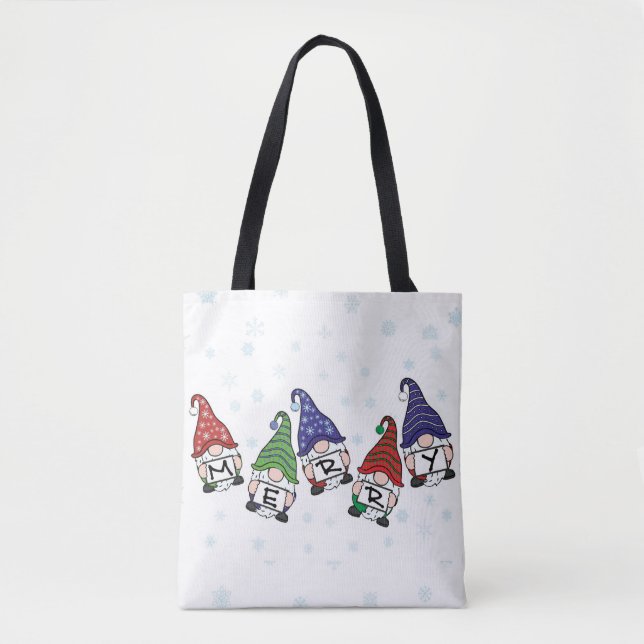 Bolsa Tote Gnomos dispersos por feliz (Frente)