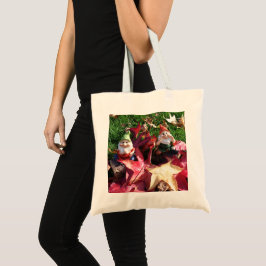 Bolsa Tote Gnomos do Jardim das Folhas Vermelhas de Queda de