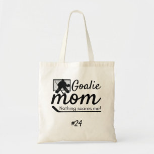 Bolsa Tote Goalie Hóquei Mamãe é preto
