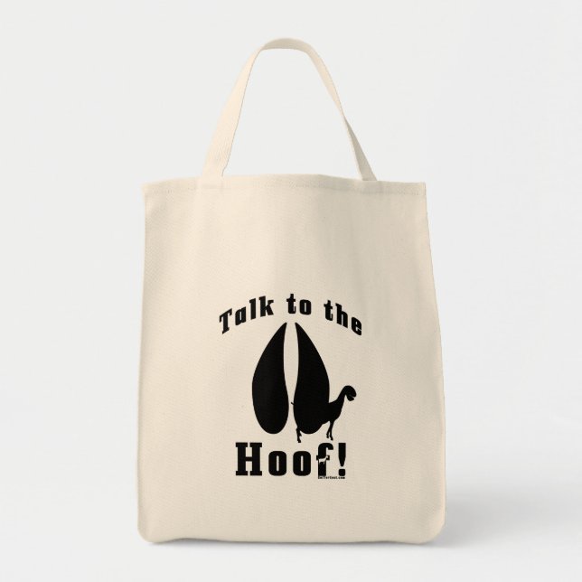 Bolsa Tote Goat Engraçado Fale com o Hoof (Frente)