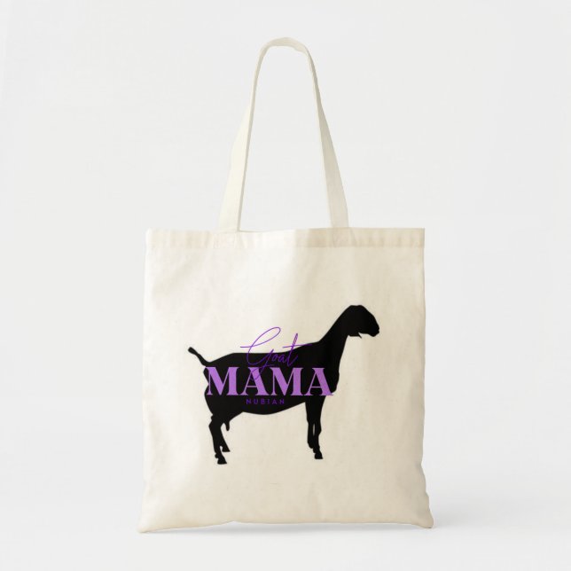 Bolsa Tote "Goat Mama" Nubian — Roxo (Frente)