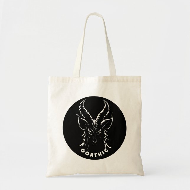 Bolsa Tote Goathic | Trocadilho Gótico | Bode Satanico (Frente)