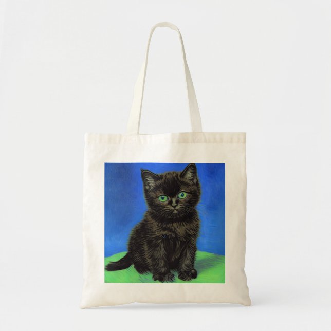 Bolsa Tote Gogh Style Black Kitten (Frente)