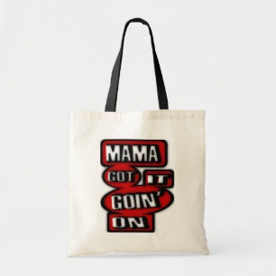 Bolsa Tote Goin' do Mama Obtenção com caixas e círculos
