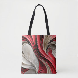 Bolsa Tote Golden Air: Cranberry & Champagne Fluxo Abstrato