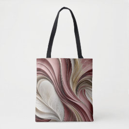 Bolsa Tote Golden Air – Rosa Champanhe Fluindo Abstrato