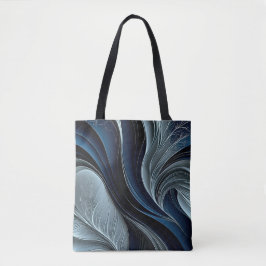 Bolsa Tote Golden Air – Travesseiro Abstrato com Indigo Fluin