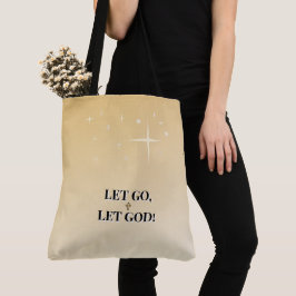 Bolsa Tote Golden Cross Let Go Let God Light