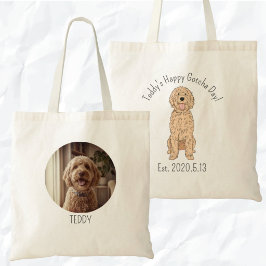Bolsa Tote Golden Doodle Personalizado Feliz Dia de Conquista