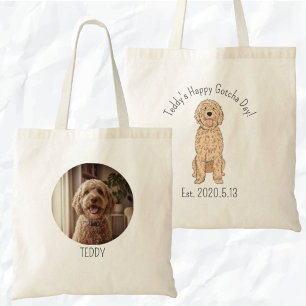Bolsa Tote Golden Doodle Personalizado Feliz Dia de Conquista