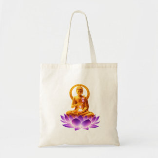Bolsa Tote Golden Lotus Meditation Buddha Spiritual Yoga Desi