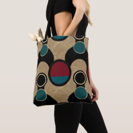Bolsa Tote Golden Orbit Bold Circles Abstract Throw Cushion